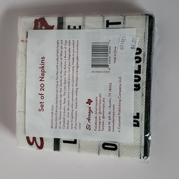 El Arroyo Big Book of Signs and coordinating napkins - Picture 2 of 3